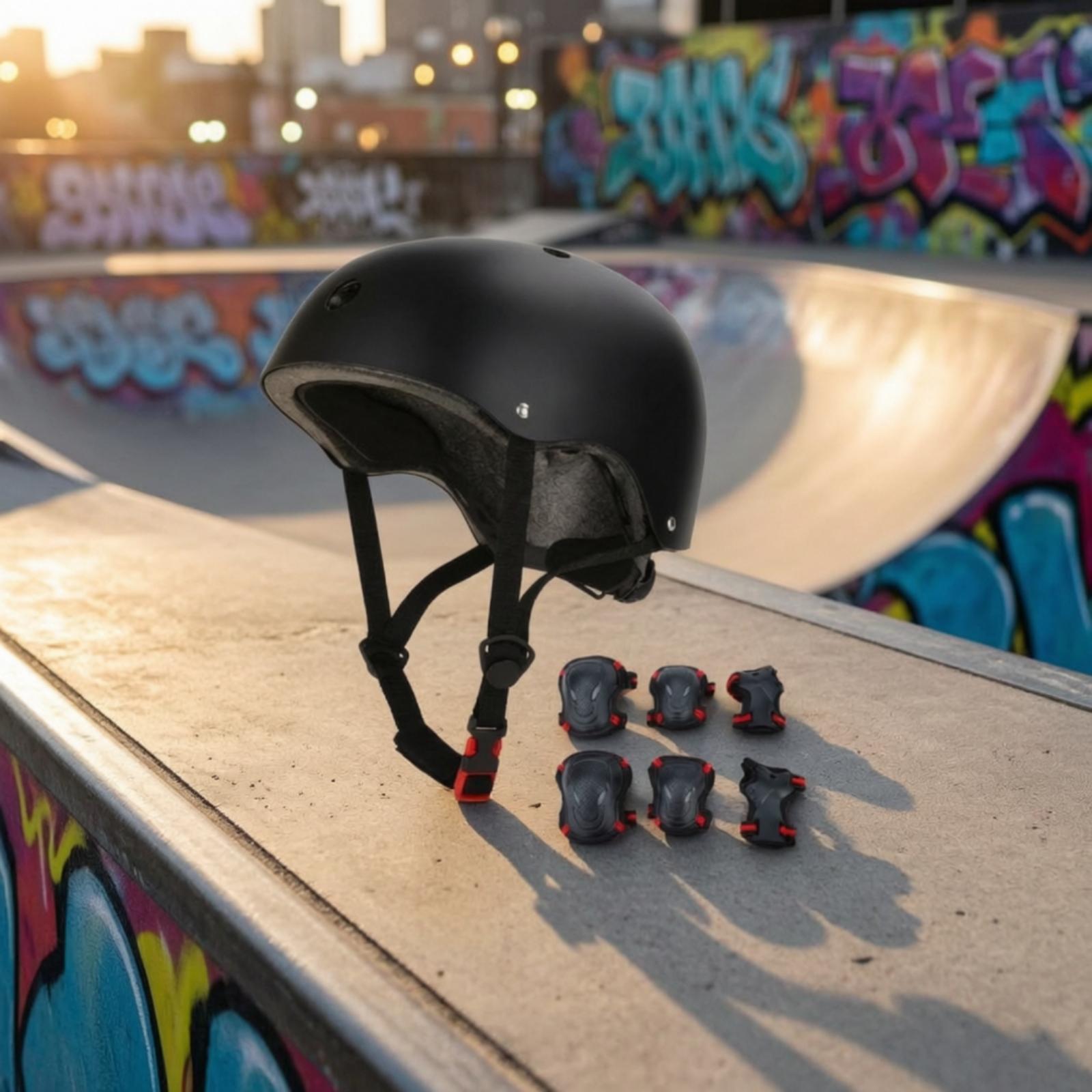 Matte Black Multi Sport Helmet - Scooter Helmet Set ulasan dan harga