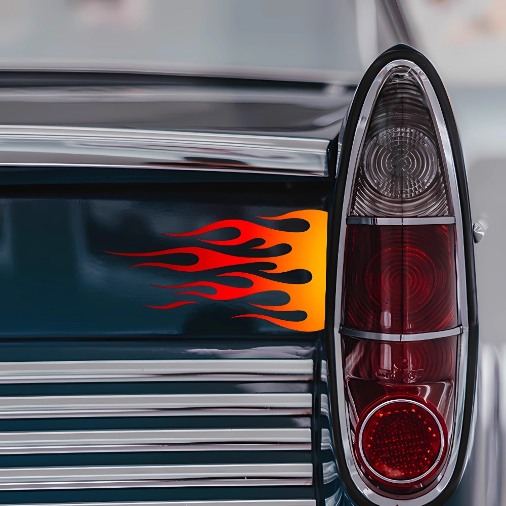 Flame Motorcycle Stickers Wate - Scooter Helmet Set ulasan dan harga