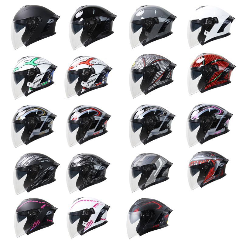 715 Motorcycle Open Face Helme - Scooter Helmet Set ulasan dan harga